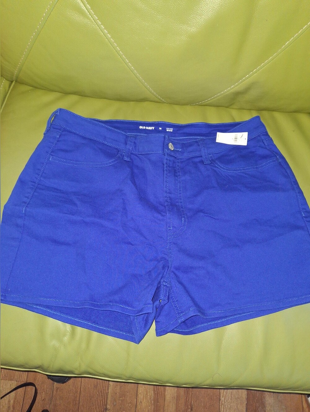 Old Navy Womens  High Rise Jean-Style Shorts Royal Blue sz 16 NEW